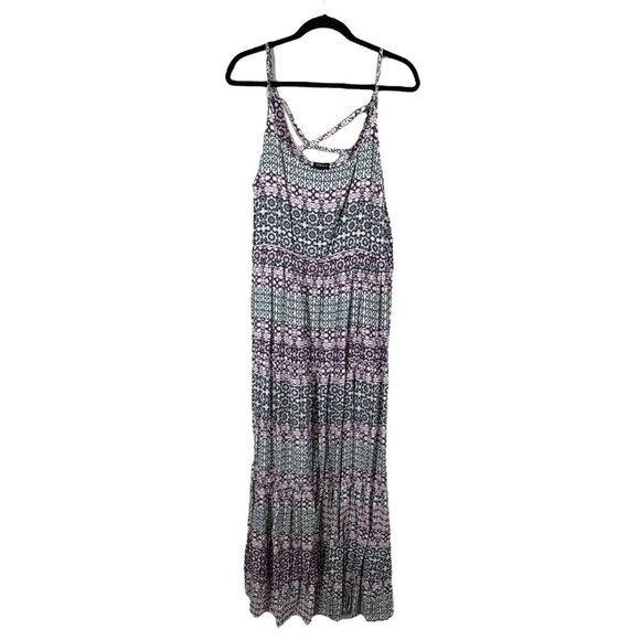 Torrid Multicolor Strappy Cageback Sleeveless Maxi Dress Women's Plus Size 2X - Picture 1 of 9
